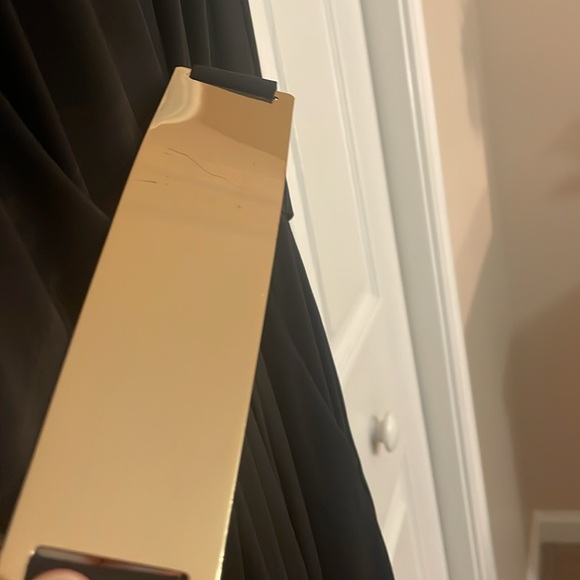 New York & Company Long Black Stretch Dress With Gold Belt - Picture 5 of 10